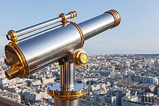 发光,金属,望远镜,栏杆,埃菲尔铁塔,巴黎