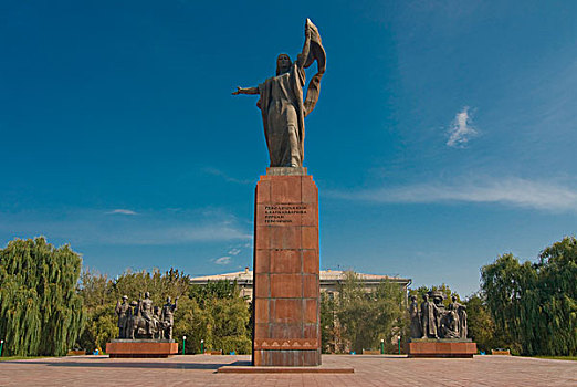 吉尔吉斯斯坦,省,比什凯克,雕塑,天使,广场