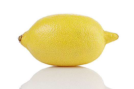 一个,成熟,柠檬,隔绝,白色背景,反射