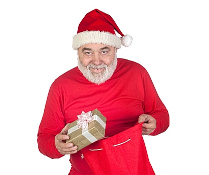 有趣,圣诞老人,礼物,袋
