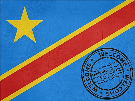 欢迎,民主,刚果,旗帜,护照