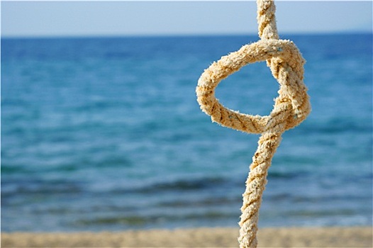 绳索,打结,海洋,背景