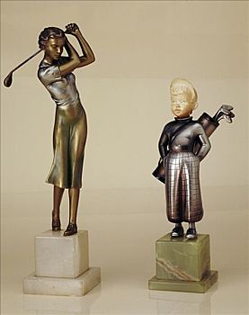 寒冷,涂绘,青铜,雕塑,20世纪30年代,艺术家,未知