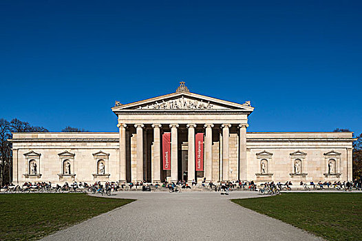 古代雕塑展览馆,建筑,狮子,慕尼黑,巴伐利亚,上巴伐利亚,德国,欧洲