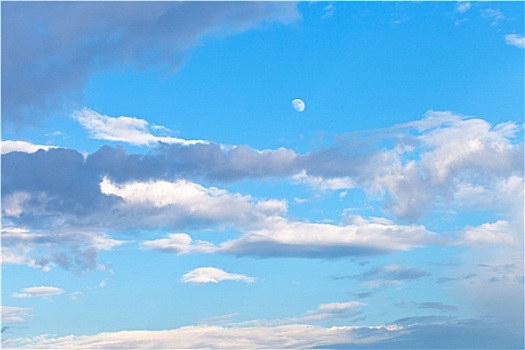 月亮,灰色,云,蓝色,夜空