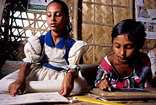 孩子,学习,授课,社交,小学,孟加拉,教育,挤出,成长,进入,只有,6岁,百分比