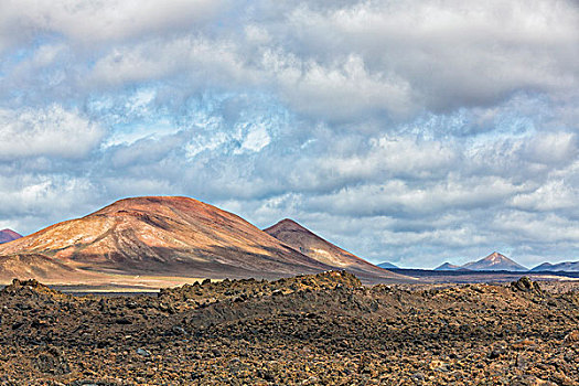 火山地貌,蒙大拿,兰索罗特岛,加纳利群岛,西班牙