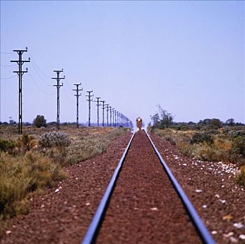 铁路线,列车,远景