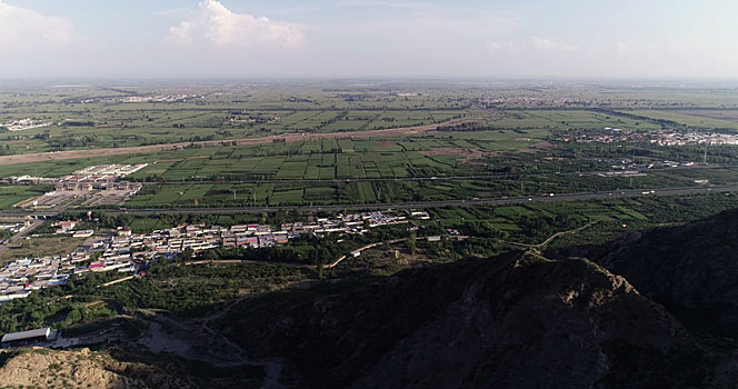 内蒙古土默特右旗,航拍敕勒川,土默特平原