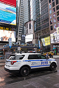 纽约,警察,巡逻车,时代广场