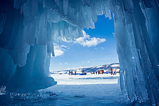 贝加尔湖冰面