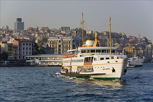 渡轮,船,博斯普鲁斯海峡,河,伊斯坦布尔,土耳其