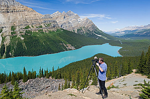 佩多湖,班芙国家公园,班芙,艾伯塔省,加拿大,摄影师,照相