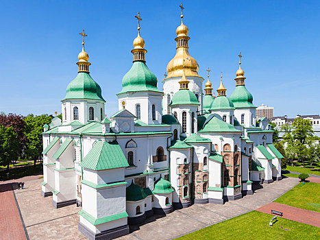 风景,建筑,圣徒,索菲亚,大教堂,基辅