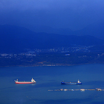 宁海,宁海湾,俯瞰,大海,船