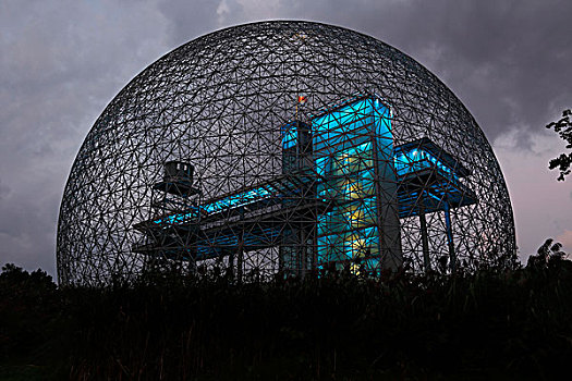 圆顶,建筑,光亮,环境,博物馆,公园,蒙特利尔,魁北克省,加拿大,北美