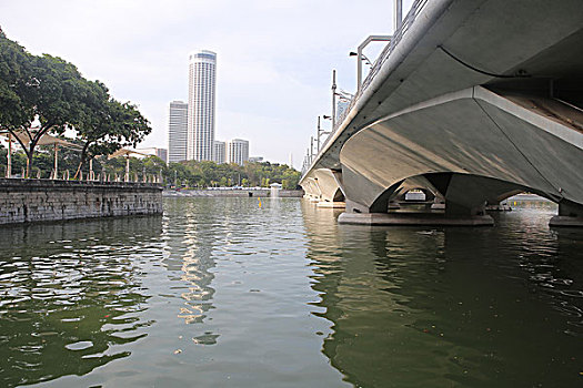新加坡金融商务区鱼尾狮图片背景