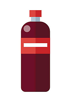 红色,塑料瓶,标签,瓶子,矿泉水,象征,零售店,简单,绘画,隔绝,矢量,插画,白色背景,背景