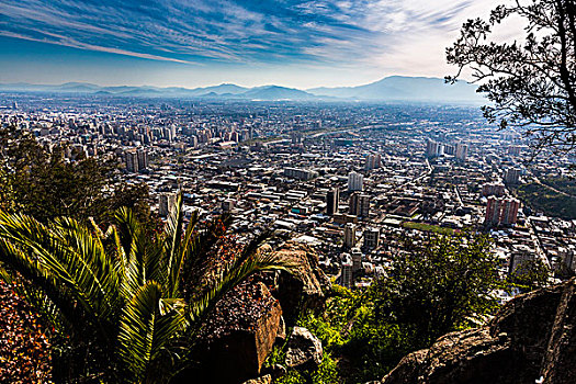 俯视,圣地亚哥,地区,智利