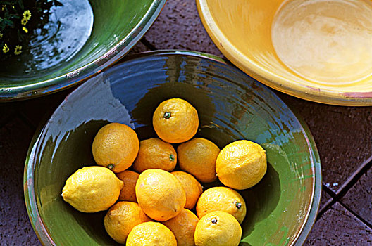 柠檬,陶瓷,碗