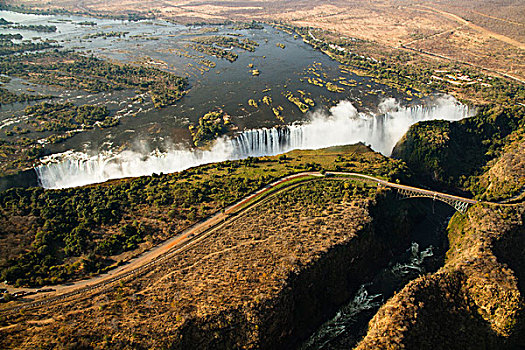 航拍,维多利亚瀑布,津巴布韦,非洲