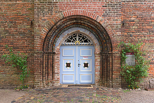 入口,门口,寺院,13世纪,梅克伦堡前波莫瑞州,德国,欧洲