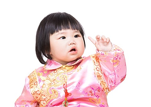 中国人,婴儿,手指,向上