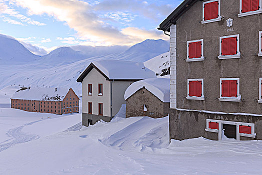 小屋,招待所,重,下雪,瓦莱州,沃利斯,瑞士