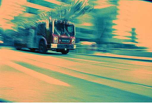 速度,消防车,街上,多伦多,安大略省,加拿大