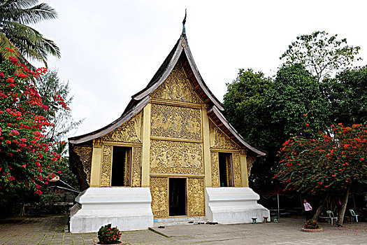 泰国寺庙,皮带,寺庙,琅勃拉邦,老挝,东南亚,亚洲
