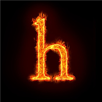 火,字母,小,字母h