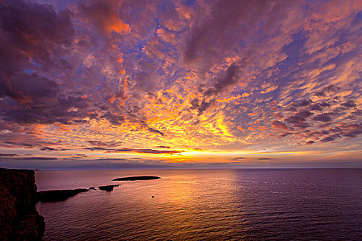 米诺卡岛,日落,帽,岬角,巴利阿里群岛