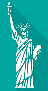 自由女神像,自由,象征,矢量,插画