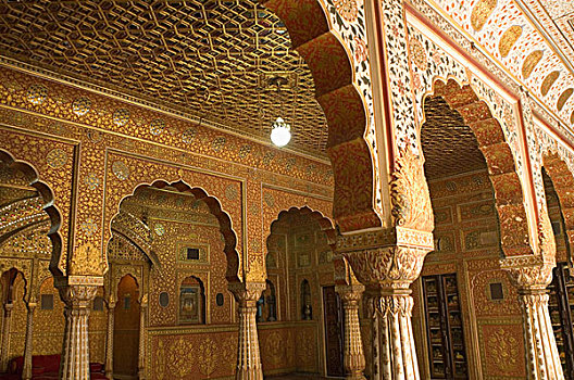 柱廊,堡垒,比卡内尔,拉贾斯坦邦,印度
