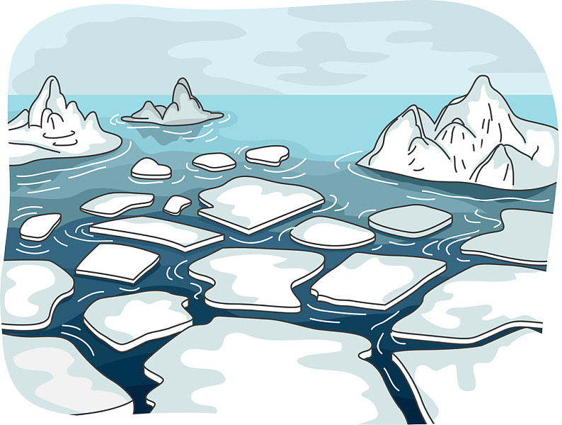 冰川融化漫画图图片