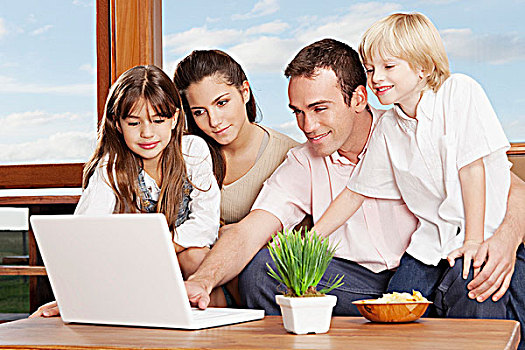 家庭,笔记本电脑,在家