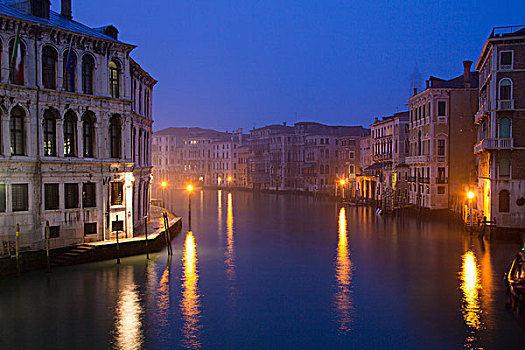 大运河,黎明,威尼斯,威尼托,意大利