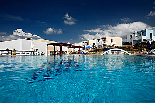 游泳池,酒店,复杂,喀帕苏斯岛,爱琴海岛屿,爱琴海,希腊,欧洲