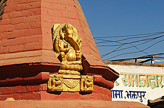 象神甘尼夏,象神,巴克塔普尔,加德满都山谷,尼泊尔,亚洲