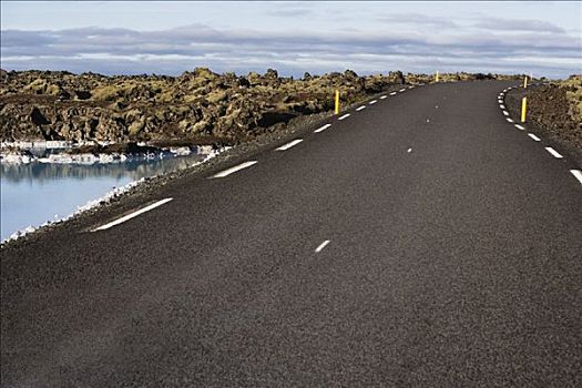 道路,火山岩,地点,冰岛