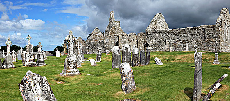 老,寺院,墓地,爱尔兰