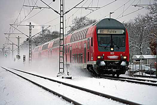 列车,德国,联邦,铁路,雪,黑森州,欧洲