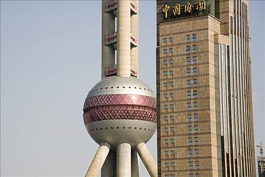 东方明珠塔,摩天大楼,浦东,上海,中国