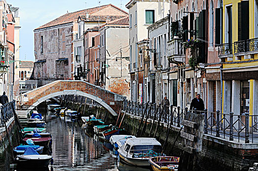 船,桥,房子,运河,威尼斯,威尼托,意大利,欧洲
