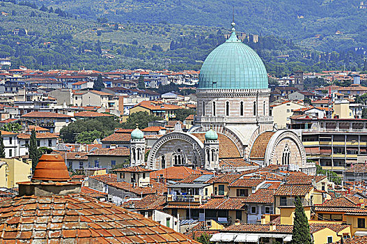 风景,佛罗伦萨,犹太会堂,中心,意大利