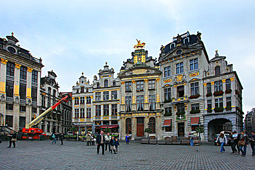 比利时布鲁塞尔大理石铺垫的广场和建筑