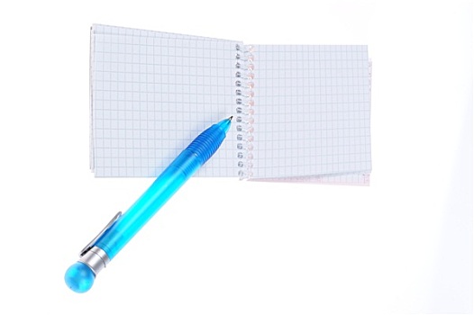 空,书页,笔记本,蓝色,圆珠笔