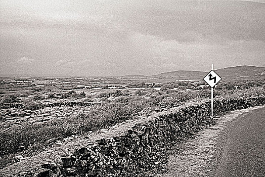 之字形,标识,道路,爱尔兰