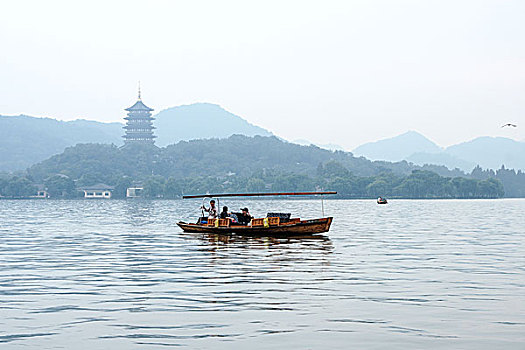 杭州,西湖,雷峰塔,泛舟