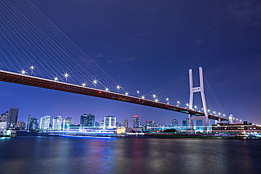上海黄浦滨江南浦大桥夜景